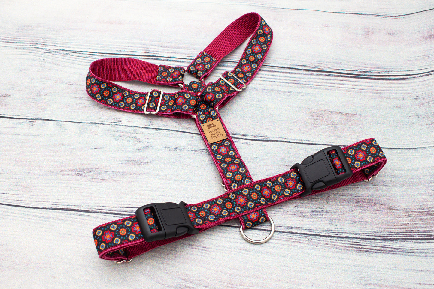 Hundegeschirr FIESTA NIGHTS, Boho Mandala Muster bunt, komfortabel und stilvoll