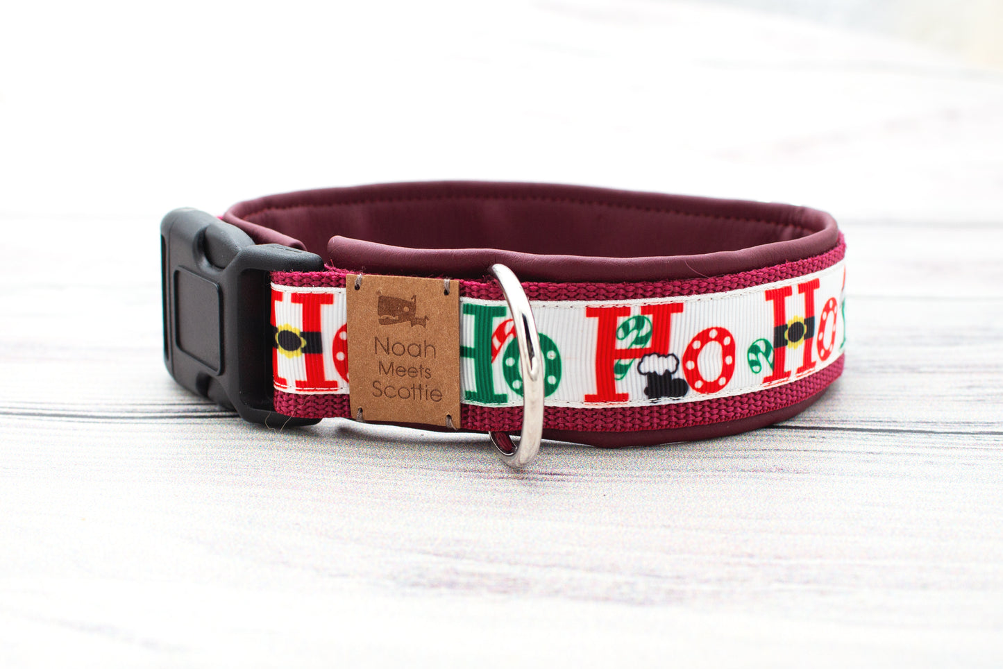 Hundehalsband HOHOHO – weihnachtliches Accessoire für Hunde, komfortabel, verstellbar und ideal für die Adventszeit