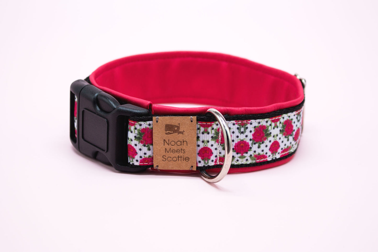 Detailansicht Hundehalsband MARIELLA, romantisch, weich mit Kunstleder gefüttert