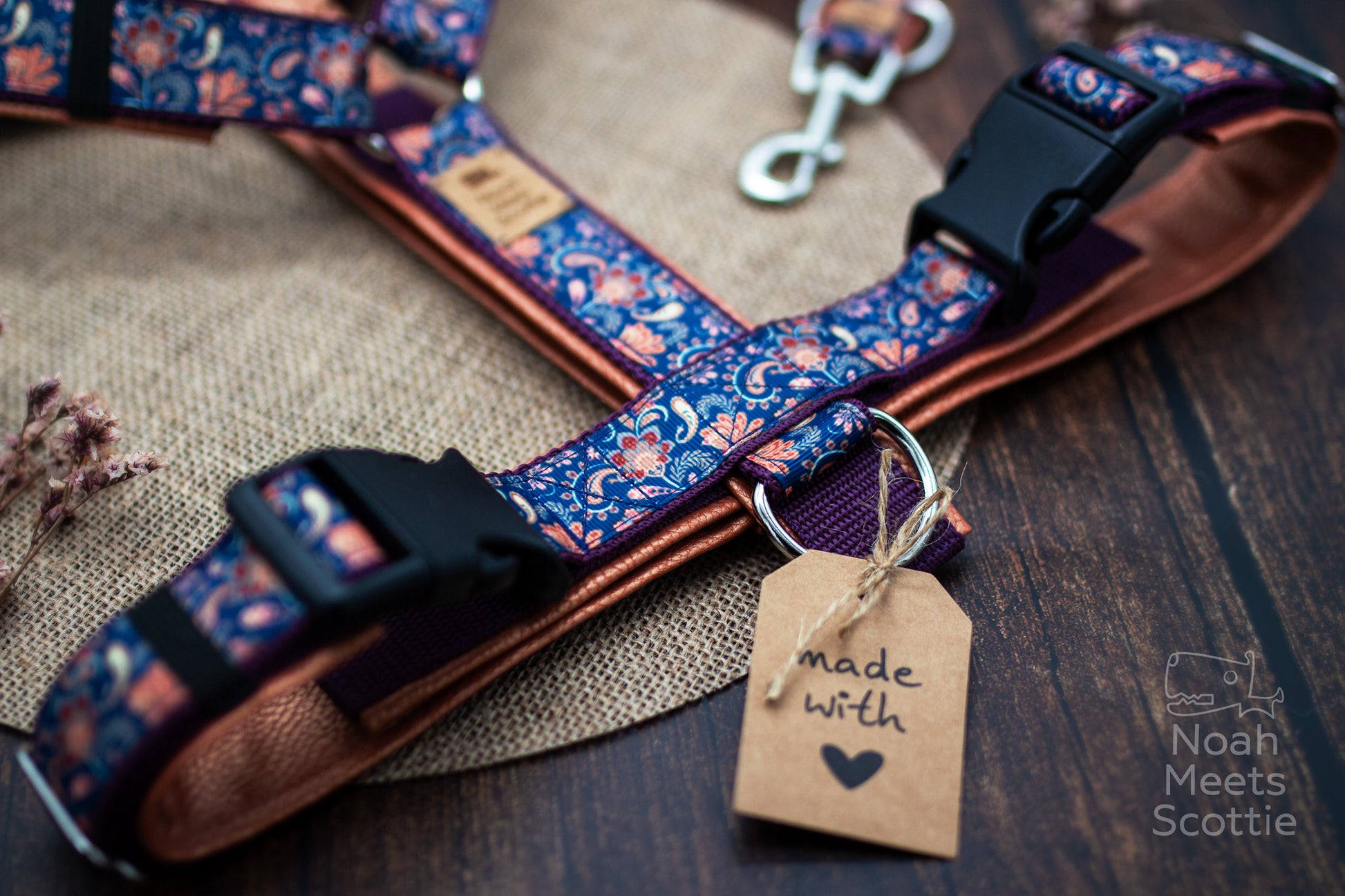 Hundegeschirr Paisley Muster Bronze Hundegeschirr boho Vintage Design Noah meets Scottie