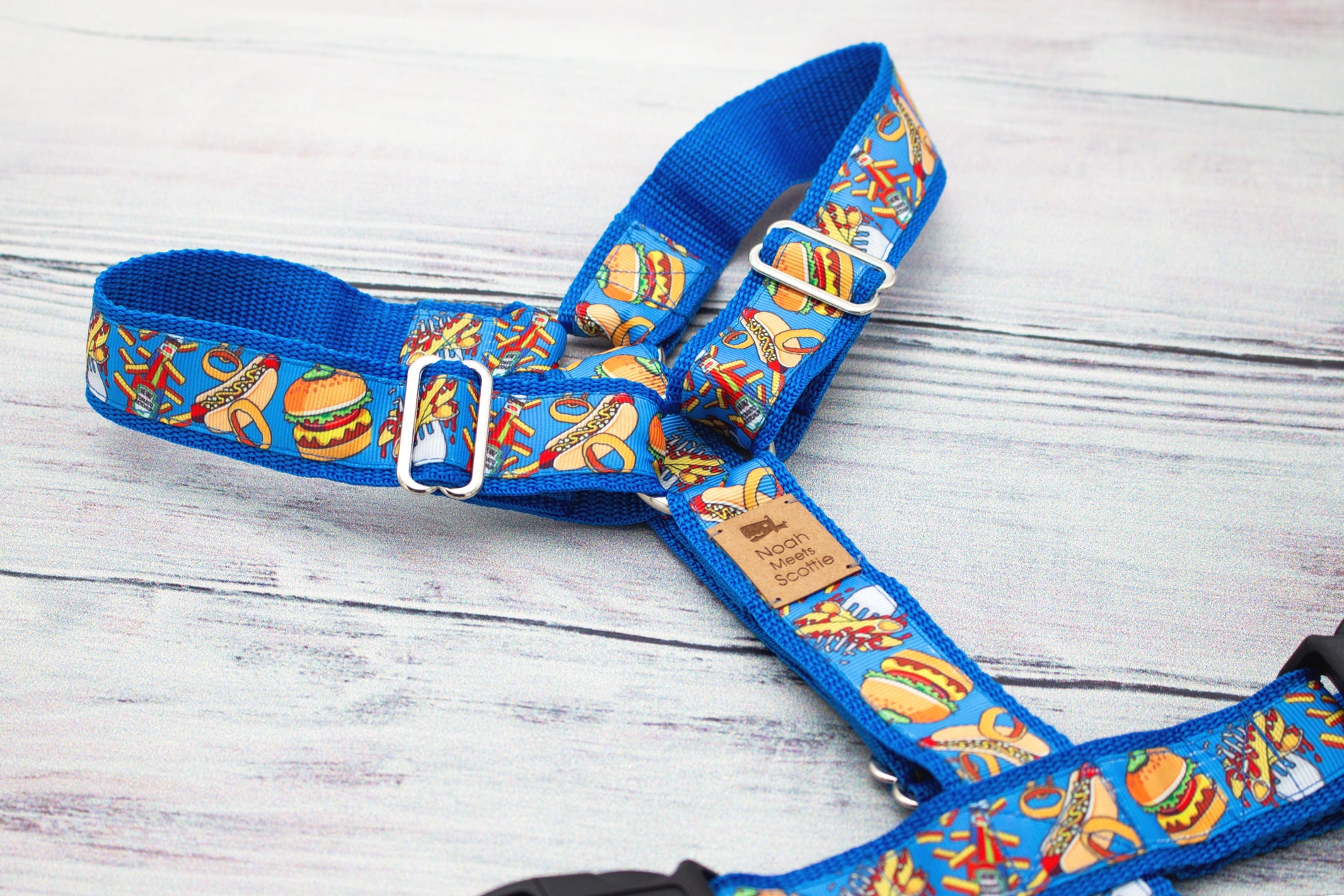 Lustiges Hundegeschirr PAWTATO DINER im 50er Jahre Design, verstellbar und leicht