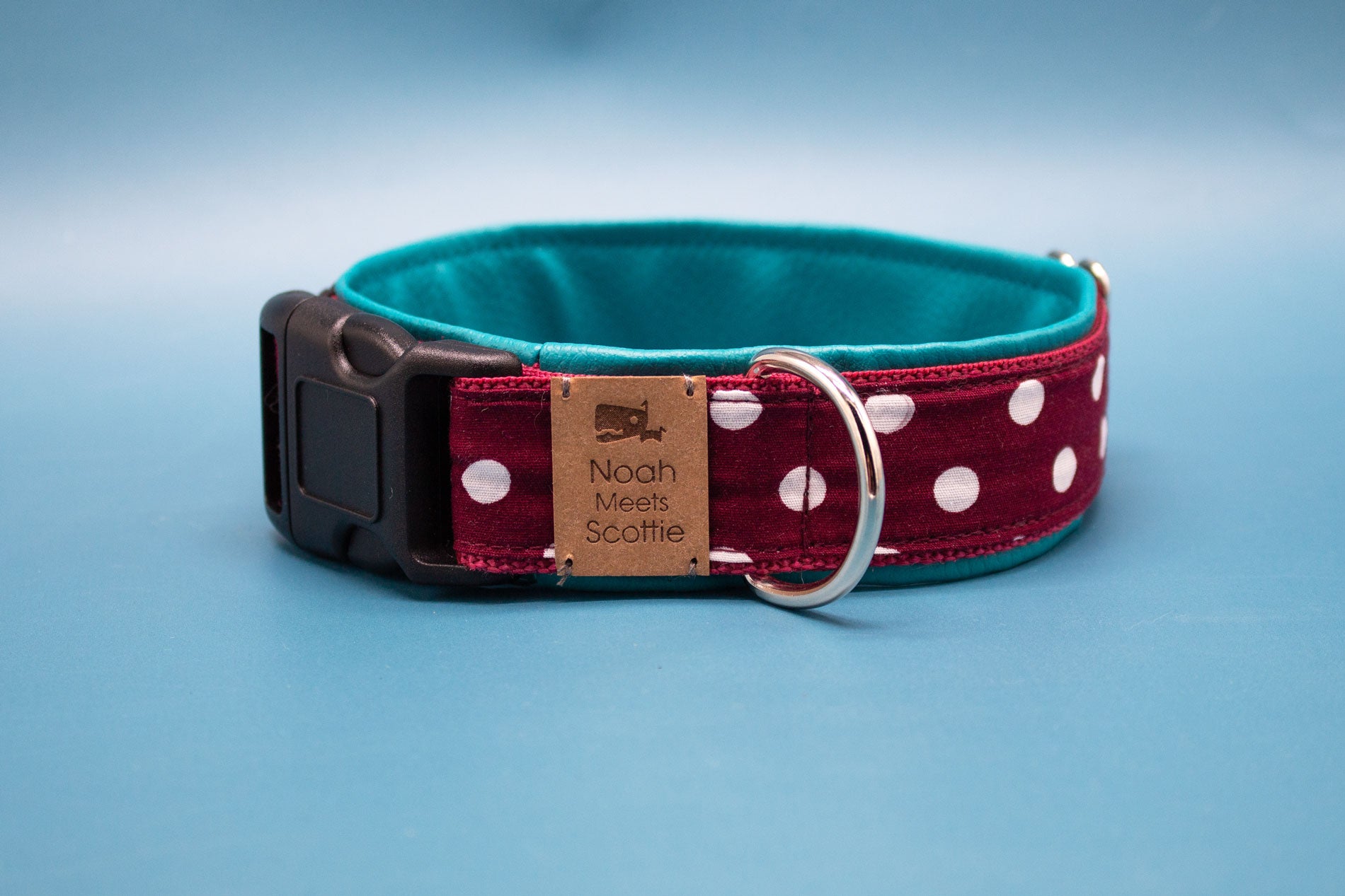 Größenübersicht für Hundehalsband DOTTIE MAE, dunkelrot mit weißen Punkten