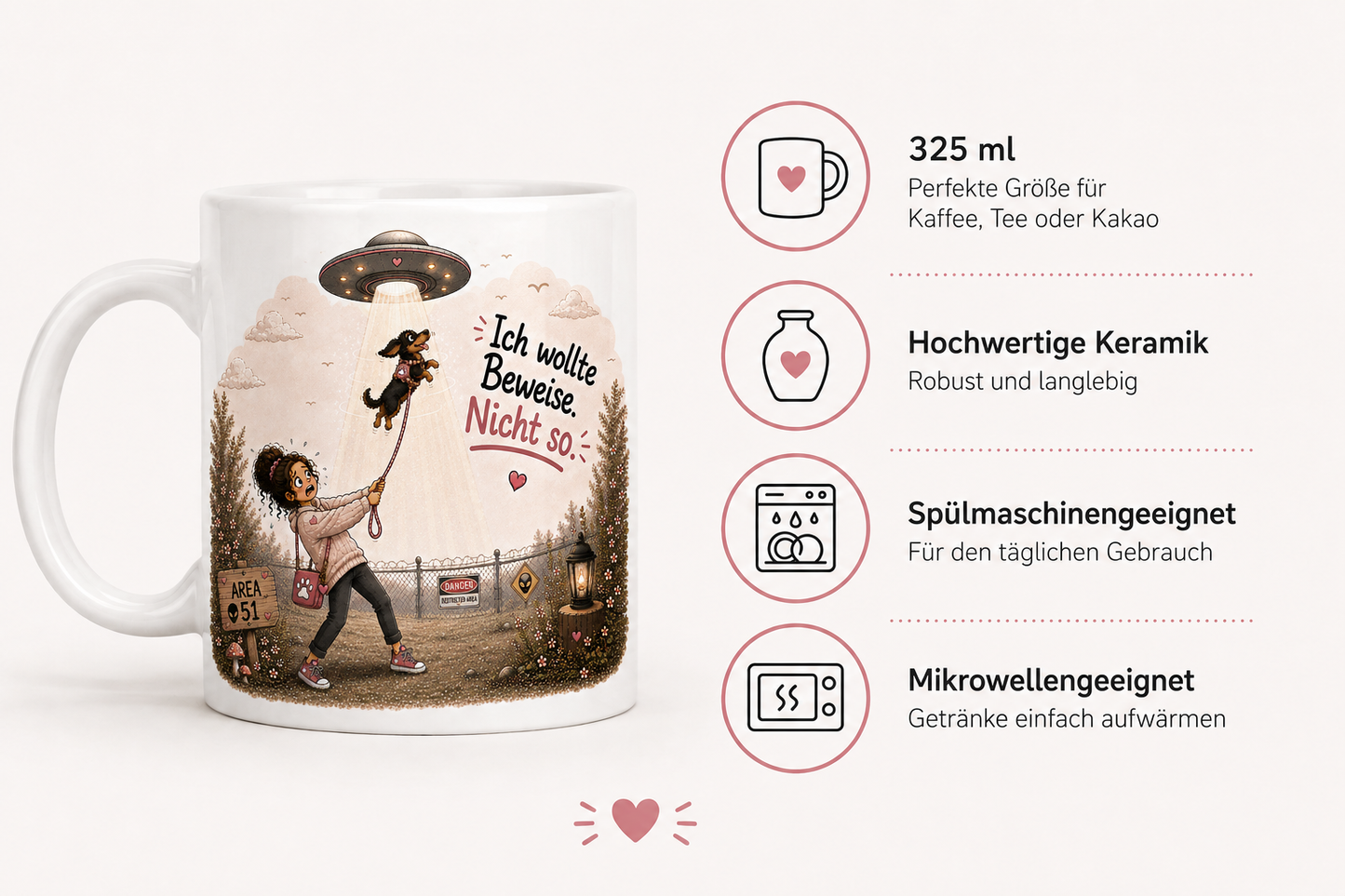 Geschenk für Hundebesitzer mit Hundetasse, liebevoll verpackt in Geschenkbox mit Geschenkanhänger und Stickern