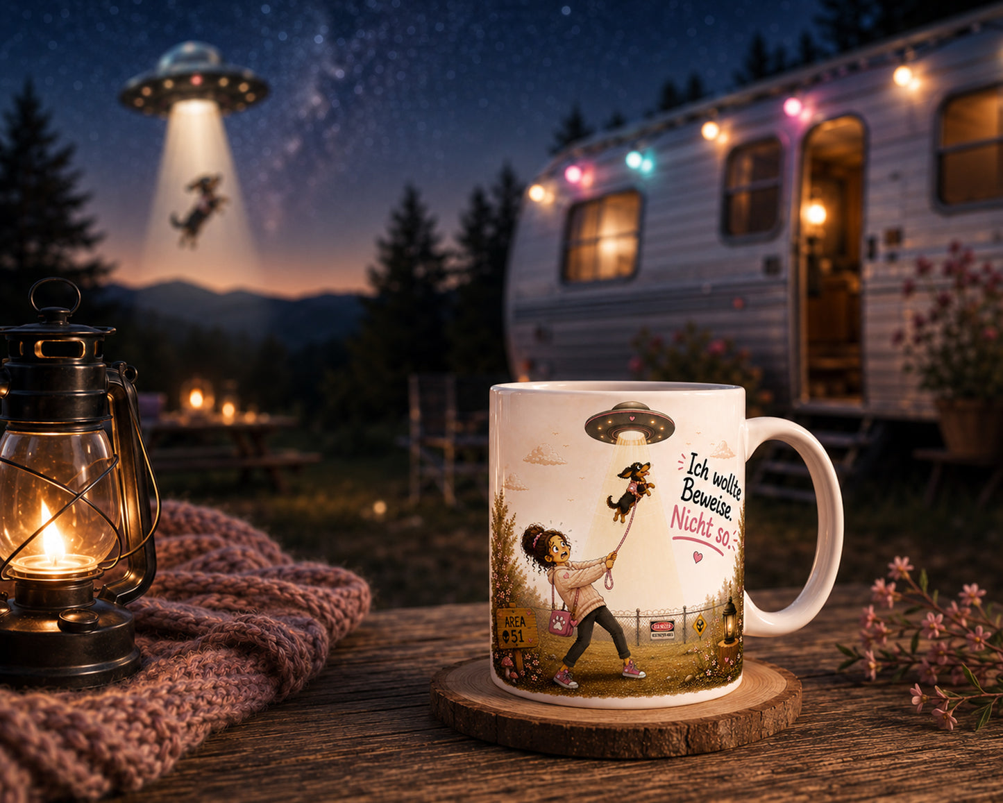 UFO Hundetasse für Hundemama und Alien Liebhaber, lustige Tasse mit Sci-Fi Humor und Hundemotiv