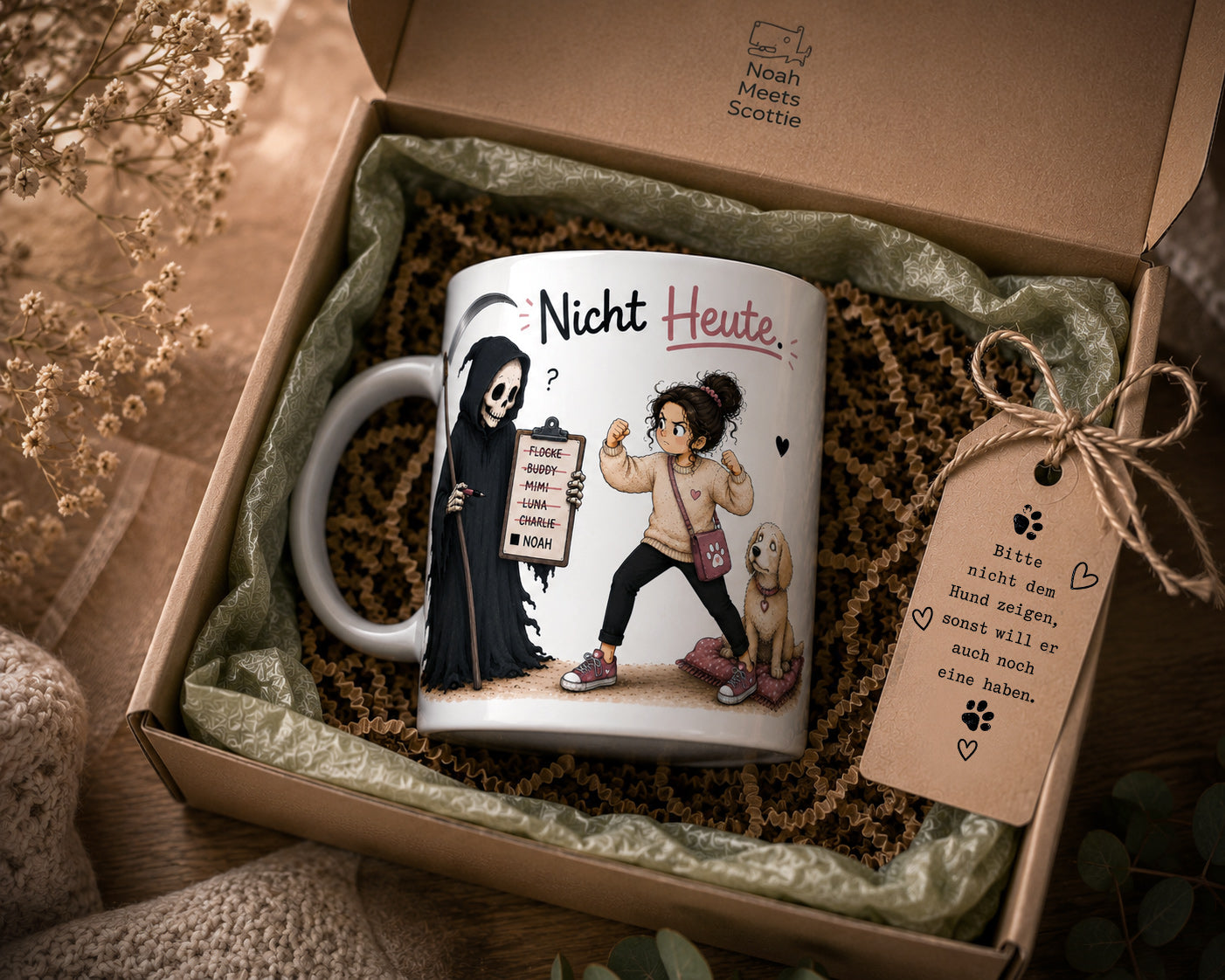 Hundetasse „Nicht heute“ – Emotionales Geschenk für Hundebesitzer mit Seniorhund