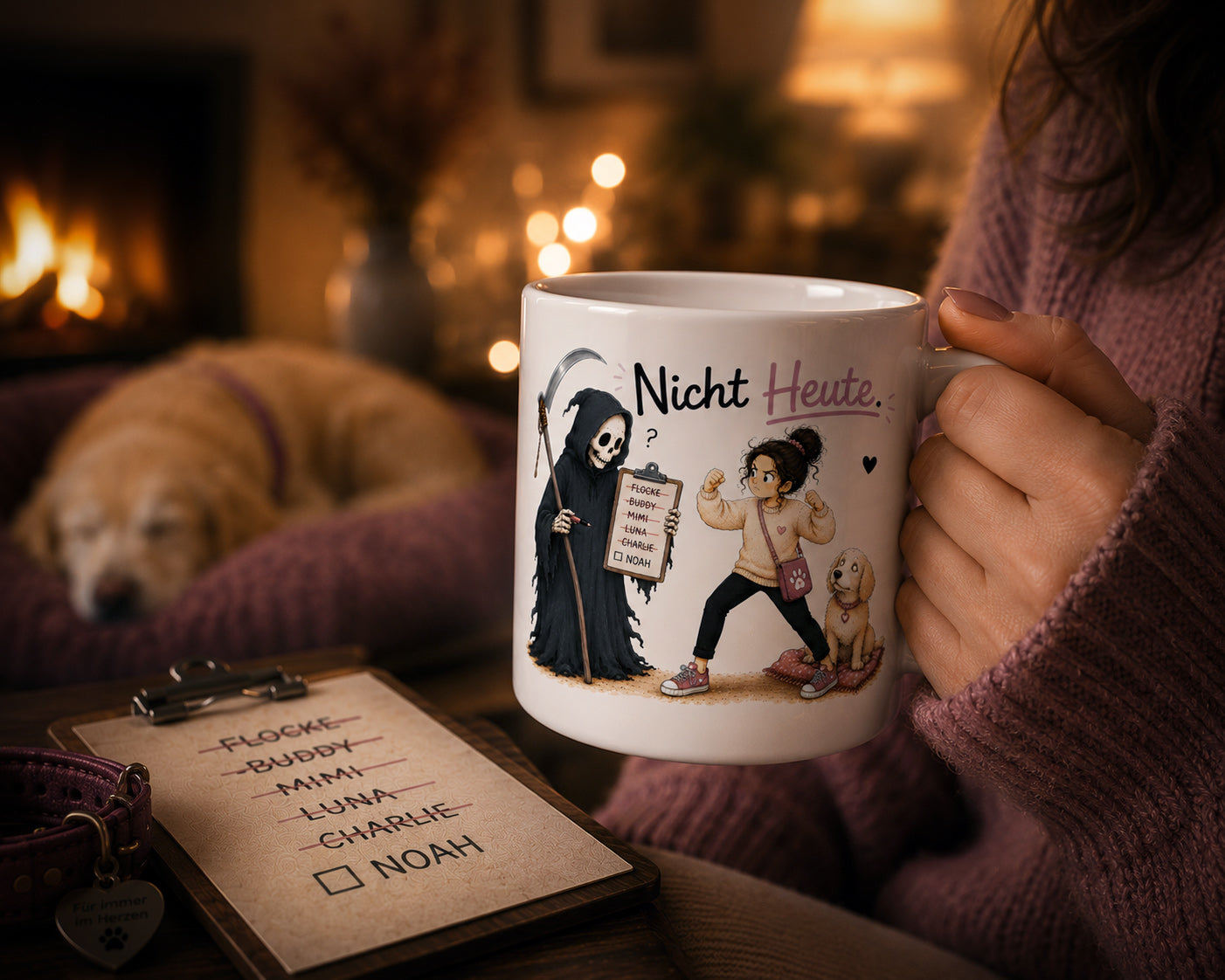 Hundetasse „Nicht heute“ – Emotionales Geschenk für Hundebesitzer mit Seniorhund