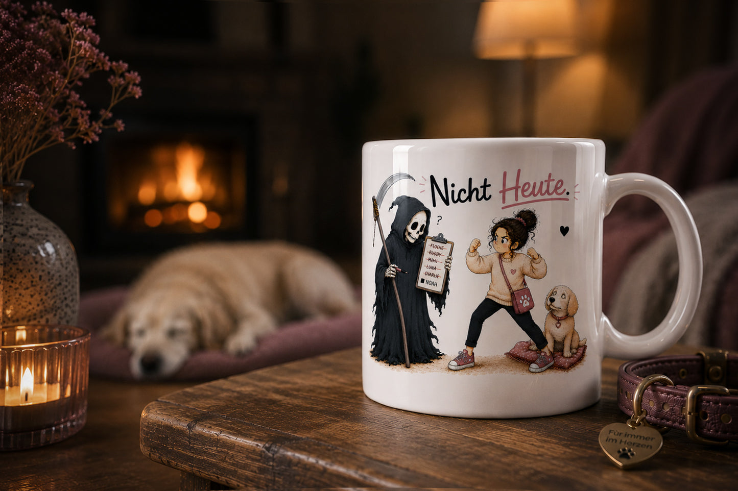 Hundetasse „Nicht heute“ – Emotionales Geschenk für Hundebesitzer mit Seniorhund