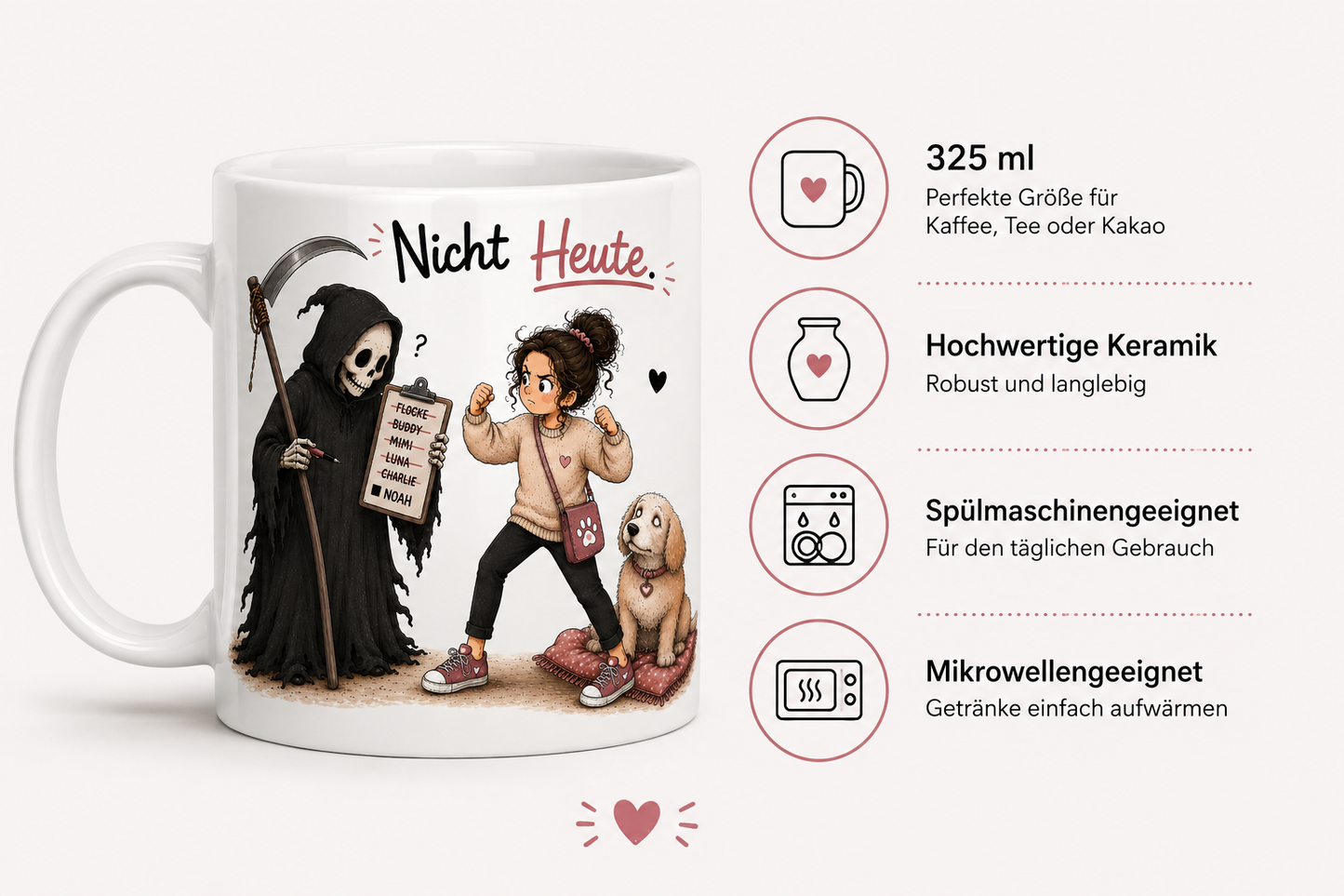 Hundetasse „Nicht heute“ – Emotionales Geschenk für Hundebesitzer mit Seniorhund