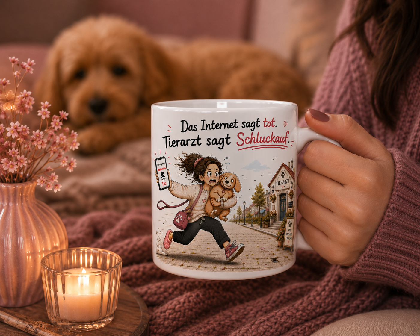 Witzige Tasse für Hundebesitzer mit Tierarzt Humor und liebevoller Geschenkverpackung für Hundemamas
