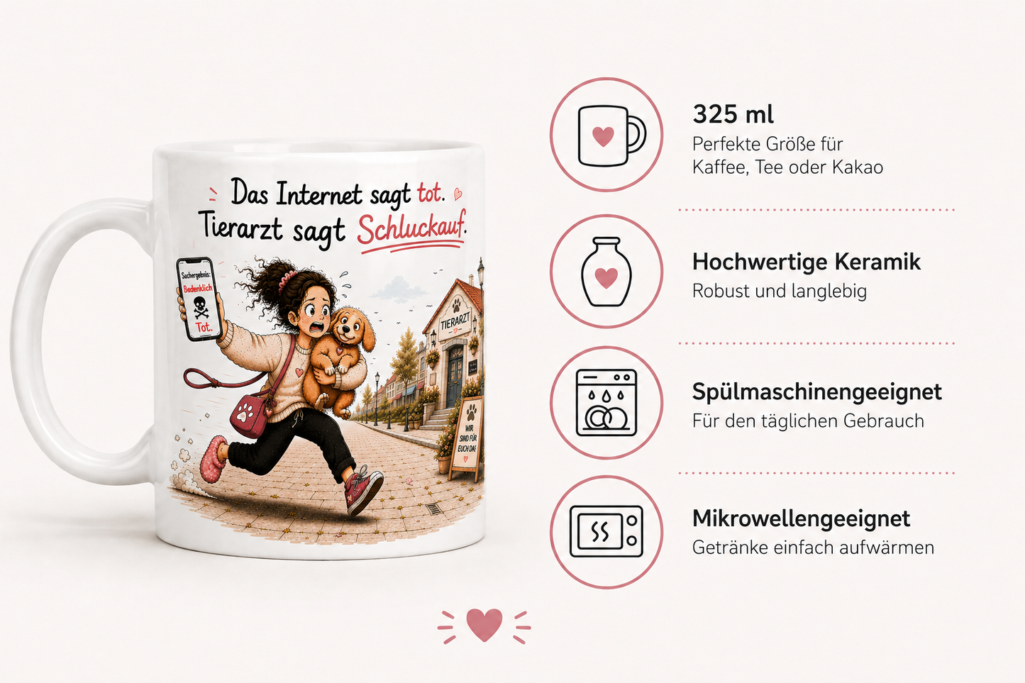 Hundetasse für Hundeliebhaber in Geschenkbox mit Geschenkanhänger und zwei Überraschungsstickern von Noah meets Scottie