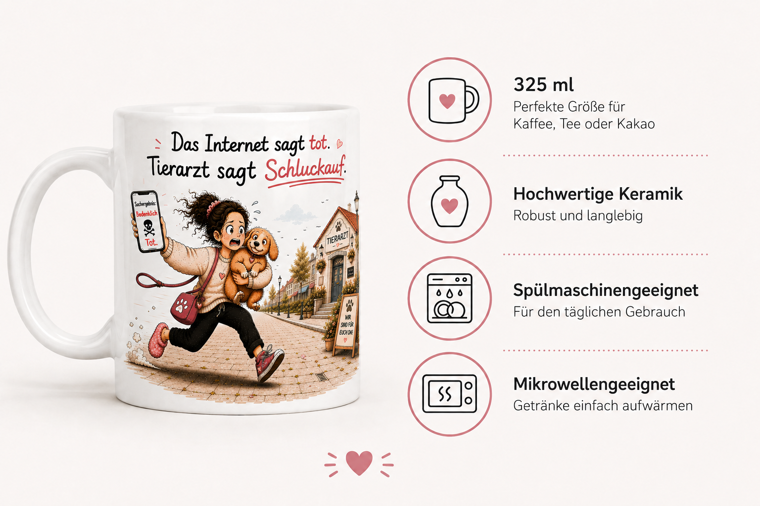 Hundetasse für Hundeliebhaber in Geschenkbox mit Geschenkanhänger und zwei Überraschungsstickern von Noah meets Scottie