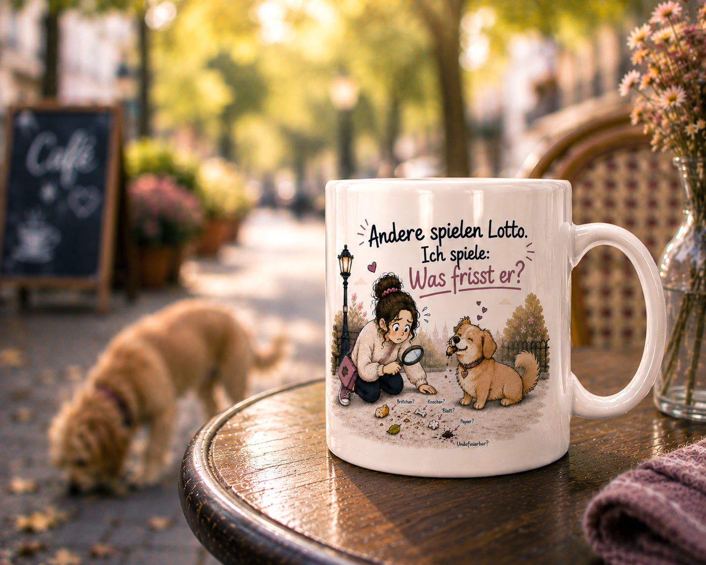 Hundetasse in liebevoller Geschenkbox mit Geschenkanhänger und zwei Überraschungsstickern von Noah meets Scottie