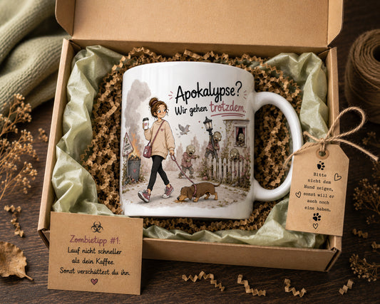 Hundetasse als Geschenkset mit Geschenkbox und Stickern, Geschenk für Hundemama, Hundehalter, Dackelfans und Hundeliebhaber
