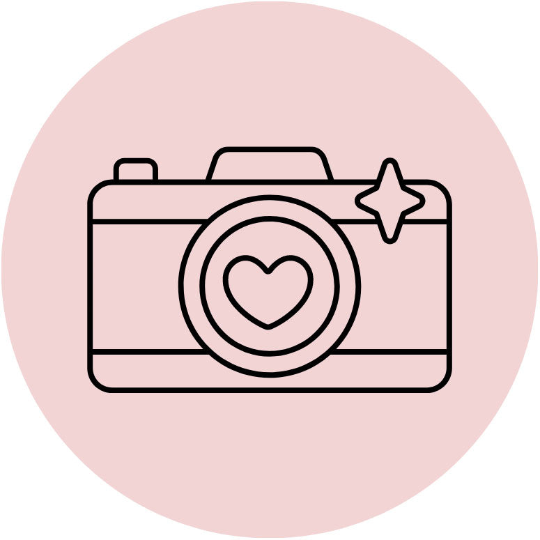Icon Kamera im Kreis – Inspirationsbereich mit Ideen zu Hundezubehör und Schmuck